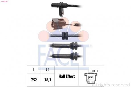 Датчик абс FACET 21.0236