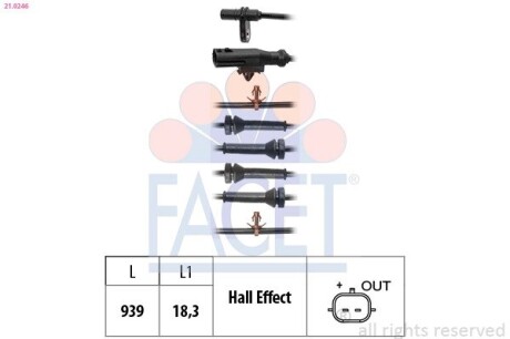 Датчик абс FACET 21.0246