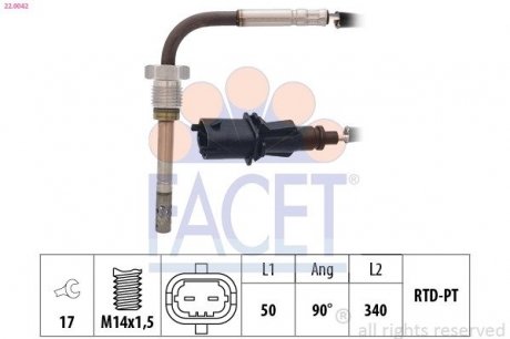 Датчик температури випуск FACET 22.0042