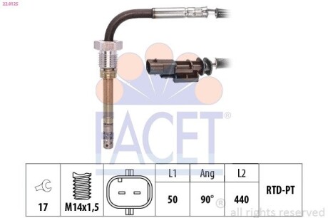 Датчик температуры выпуск FACET 22.0125