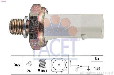 Датчик тиску масла FACET 70136