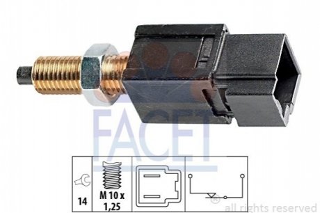 Выключатель фонаря сигнала торможения; выключатель, привод сцепления (tempomat) FACET 7.1052