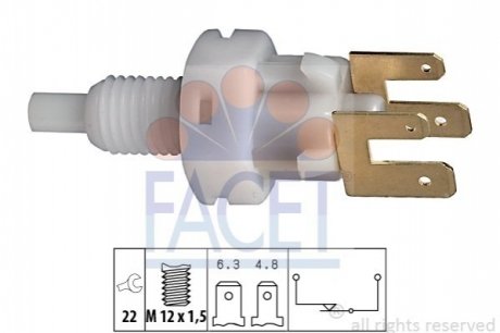 Выключатель фонаря сигнала торможения FACET 7.1083 (фото 1)