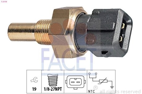 Датчик температури охолоджуючої рідини FACET 7.3119 (фото 1)