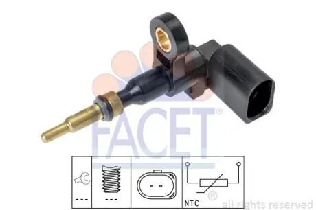 Датчик, температура охлаждающей жидкости FACET 7.3377