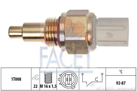 Термовимикач, вентилятор радіатора FACET 7.5050