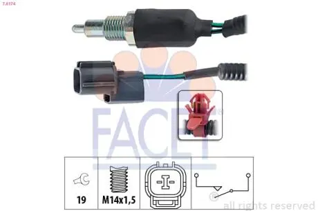 Выключатель, фара заднего хода FACET 7.6174