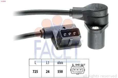 Датчик коленвала FACET 9.0064