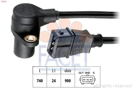 Датчик імпульсів; датчик імпульсів, маховик FACET 9.0214