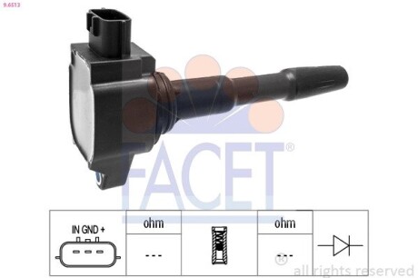 Катушка системы зажигания FACET 9.6513