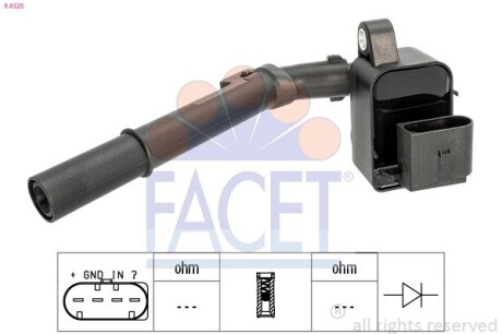 Катушка системы зажигания FACET 9.6525