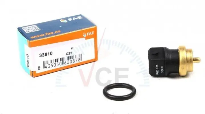Датчик, температура охлаждающей жидкости; датчик, температура головки цилиндров; датчик, температура охлаждающей жидкости FAE 33810 (фото 1)