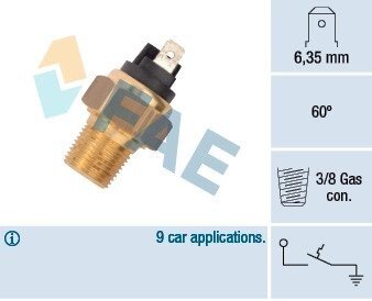 Термовыключатель, сигнальная лампа охлаждающей жидкости FAE 35960