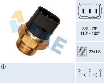 Термовимикач, вентилятор радіатора FAE 37840