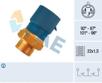 Термовимикач, вентилятор радіатора FAE 38240