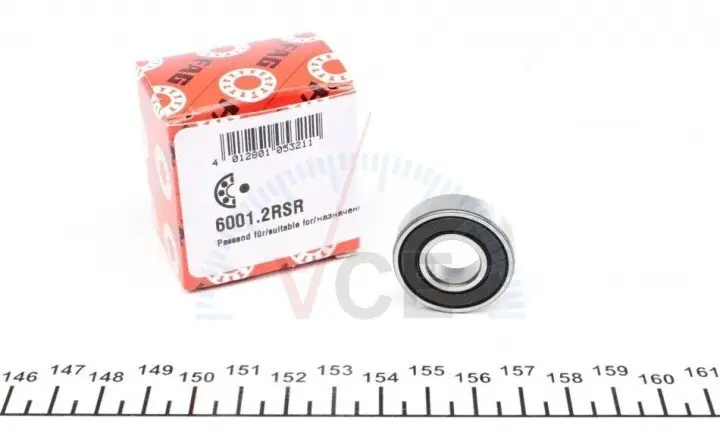 Подшипник генератора (12x28x8) FAG 6001.2RSR (фото 1)