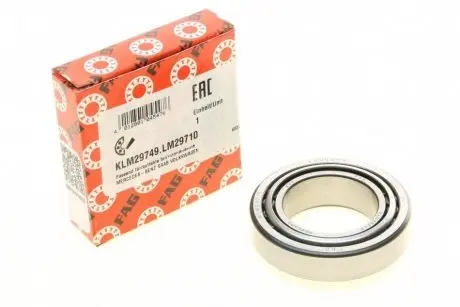 Подшипник кпп (38.1x65.088x18.34), mb716/722/vw 01m/02a/02b/02t/02u/02z FAG KLM29749.LM29710