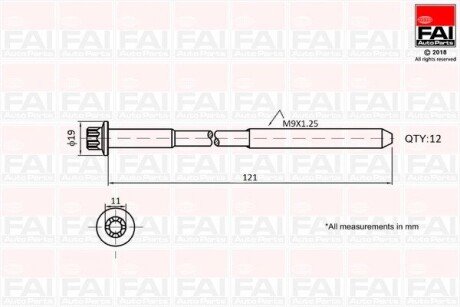 Гвинт гбц к-кт opel astra 1.4 09-20, insignia 1.4 11-17, zafira 1.4 11- chevrolet cruze 1.4 11- FAI B1630