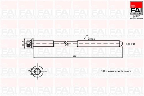 Citroen к-кт болтов c1, toyota aygo, yaris, peugeot 107 05- FAI B2120