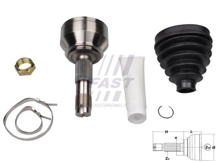 ШРУС внешний комплект Citroen Jumper 06-14, Fiat Ducato 06-14 Fast FT25080K (фото 1)