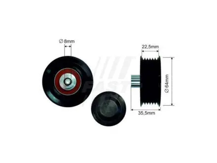 Паразитний / провідний ролик, полікліновий ремінь Fast FT44593