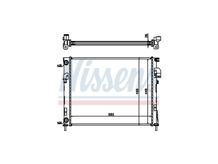 Радіатор основний під мкпп NISSAN PRIMASTAR (X83) 01-; RENAULT TRAFIC II (FL) 01-; OPEL VIVARO A Combi (J7) 01-14 Fast FT55561 (фото 1)