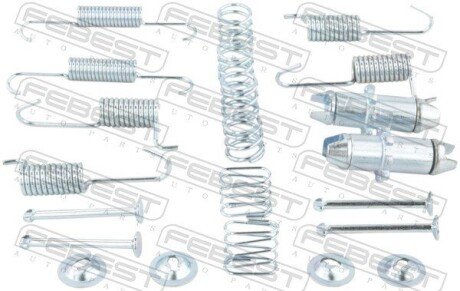 Монтажный комплект барабанных колодок FEBEST 1204-TUC4WDR-KIT