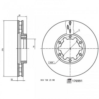 Тормозной диск. FEBI BILSTEIN 176991