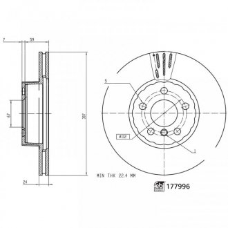 Тормозной диск. FEBI BILSTEIN 177996