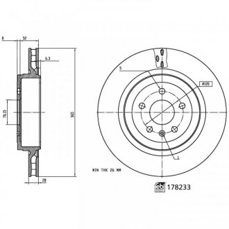 Тормозной диск. FEBI BILSTEIN 178233