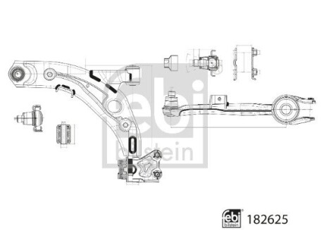 Важіль підвіски (передній/знизу) (L) Mazda CX-7 06-14 FEBI BILSTEIN 182625