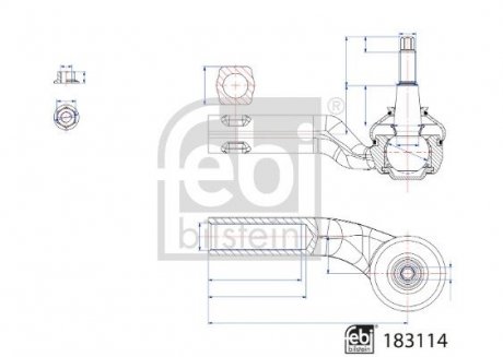 Наконечник рулевой тяги (R) Ford Foсus 18- FEBI BILSTEIN 183114 (фото 1)
