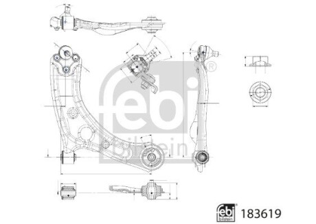 Рычаг подвески (передний/снизу) (R) Hyundai Tucson/Kia Sportage 15- FEBI BILSTEIN 183619