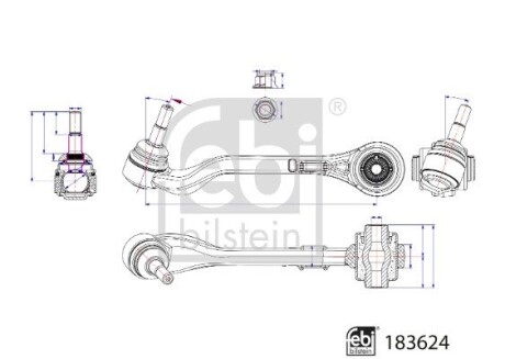 Важіль підвіски передній FEBI BILSTEIN 183624