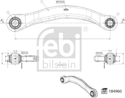 Рычаг подвески (задний/сверху/сзади/снаружи) (L) Audi A6/A7/A8 17- FEBI BILSTEIN 184960