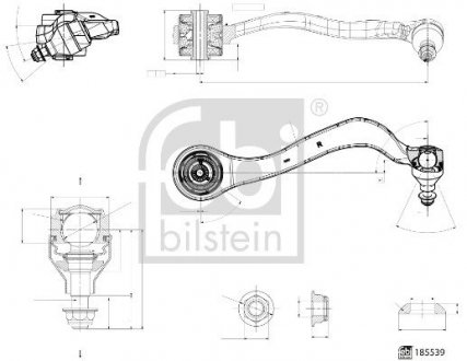 Рычаг подвески (передний/спереди/снизу) (R) BMW 3 (G20/G80)/4 (G22/G82) 19- B47/B48/B57/B58 FEBI BILSTEIN 185539