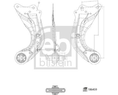 Важіль підвіски (задній) (L) Mazda 3 1.5/2.0/2.2D 13-19 FEBI BILSTEIN 186459