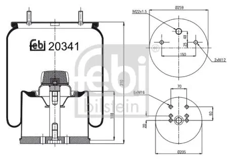 Кожух пневматичної ресори FEBI BILSTEIN 20341