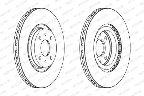 Комплект тормозных дисков (2 шт) передний ALFA ROMEO 145, 146, 155, FIAT BRAVO II, COUPE, DOBLO, DOBLO-MINIVAN, MULTIPLA, PUNTO, PUNTO-HATCHBACK, STILO, TIPO, LANCIA DEDRA. FERODO DDF252C