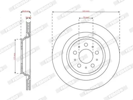 Диск гальмівний (задній) FERODO DDF3016C1