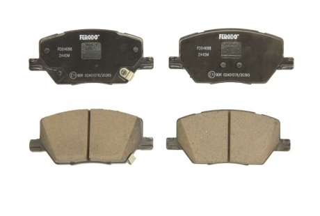 Комплект тормозных колодок, дисковый тормоз FERODO FDB4688 (фото 1)