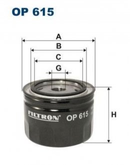 Масляный фильтр FILTRON OP615 (фото 1)