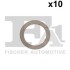 Прокладка пробки сливного масляного поддона audi/fiat/mazda/opel/renault (14x21x1.5) (к-кт 10шт) FISHER 232.150.010 (фото 1)