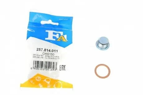 Резьбовая пробка, масляный поддон; резьбовая пробка FISHER 257.814.011