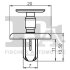 Кліпса кріплення підкрильника (к-кт 5шт) Toyota Avensis 03-18/Citroen C1 05-14 FISHER 77-30013.5 (фото 2)