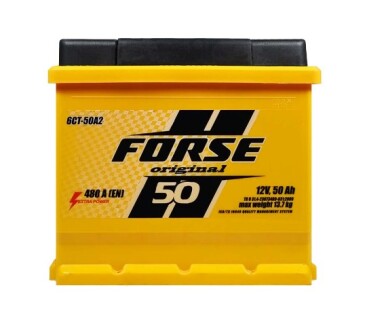 Аккумулятор 50A/h правый + FORSE 6CT50R