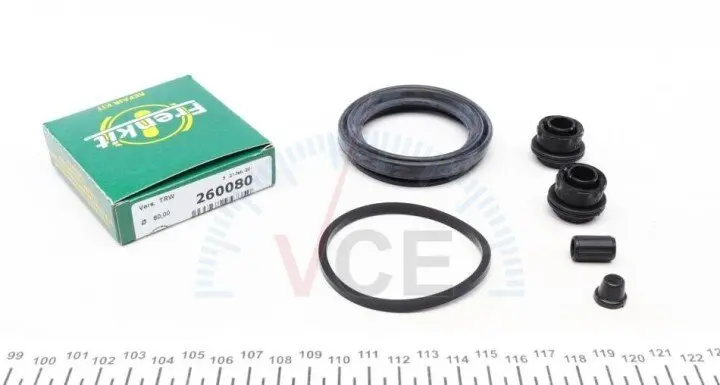 Ремкомплект переднего тормозного суппорта VW PASSAT CC (358) 11-16; AUDI Q3 (F3B) 18-; SKODA SUPERB II (3T4) 08-15 FRENKIT 260080 (фото 1)