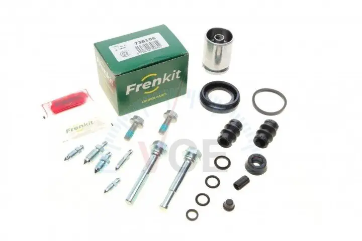 Ремкомплект супорта (заднього) vw caddy 03- (d=38mm) (lucas) (+поршень/напрямна) FRENKIT 738106 (фото 1)