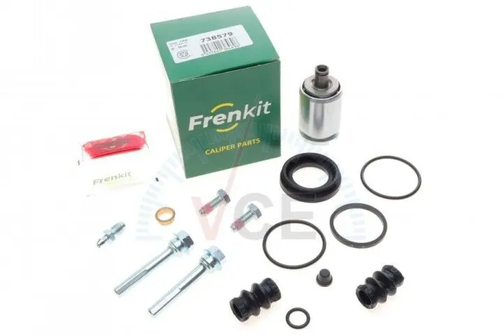 Ремкомплект суппорта (заднего/epb) renault grand scenic iii 05- (d=38mm)(trw)(+поршень/направляющая) FRENKIT 738579 (фото 1)