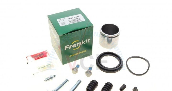 Ремкомплект супорта (переднього) land rover freelander 98-06 (d=57mm)(+1поршень/напрямна)(lucas) FRENKIT 757489 (фото 1)